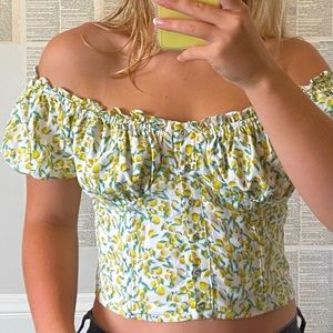 Lemon Print Corset Top